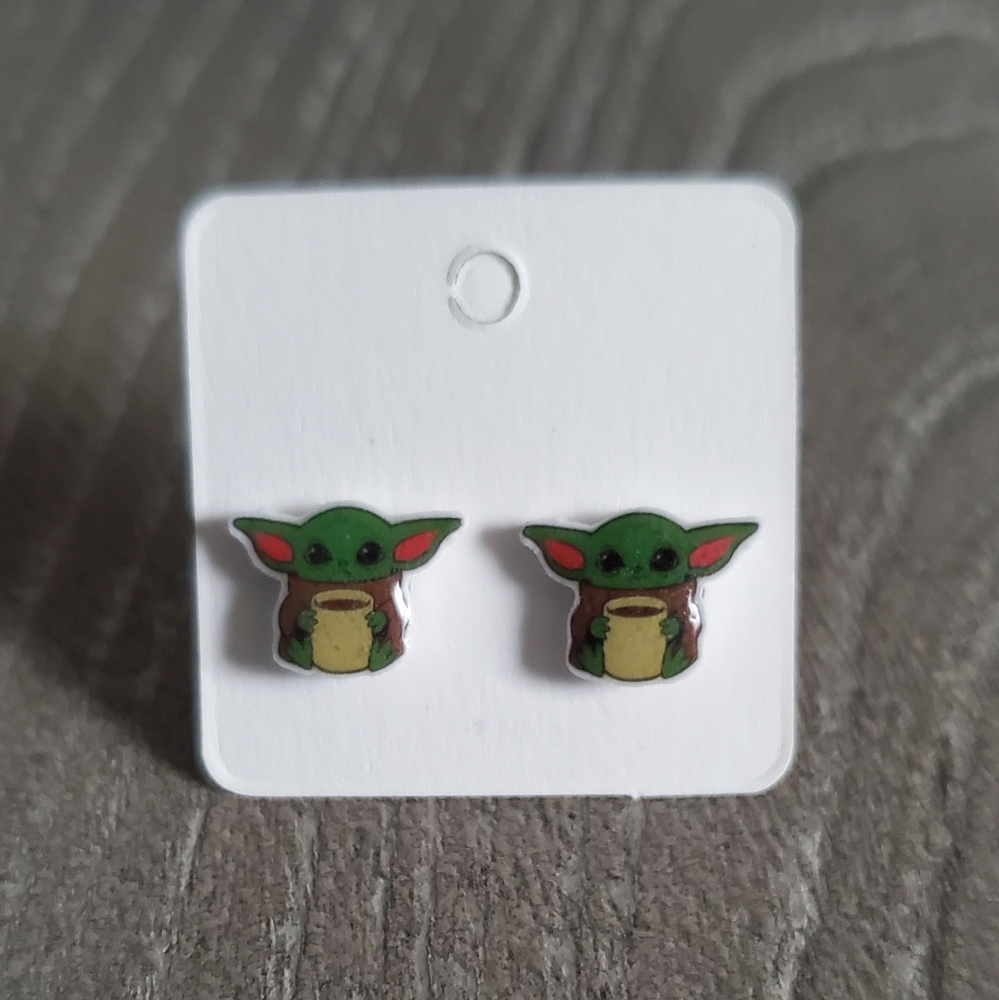 2 for $8 Baby Yoda Earrings